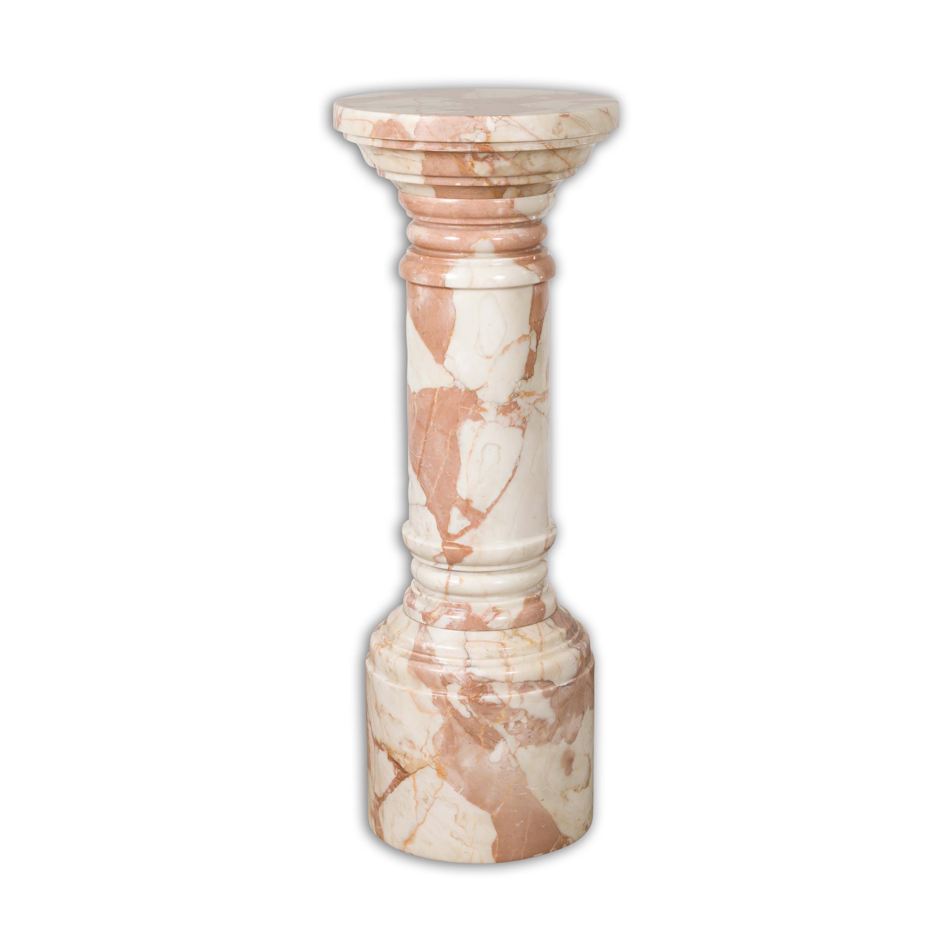 White and Pink Vintage Marble Pedestal 13