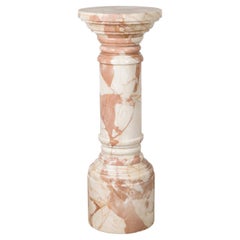 White and Pink Vintage Marble Pedestal