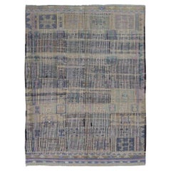Kilim vintage de lana con motivos geométricos multicolor 5'2''x6'10''