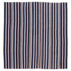 Vintage Kilim a righe multicolore 10'3''x10'5'' Circa 1960