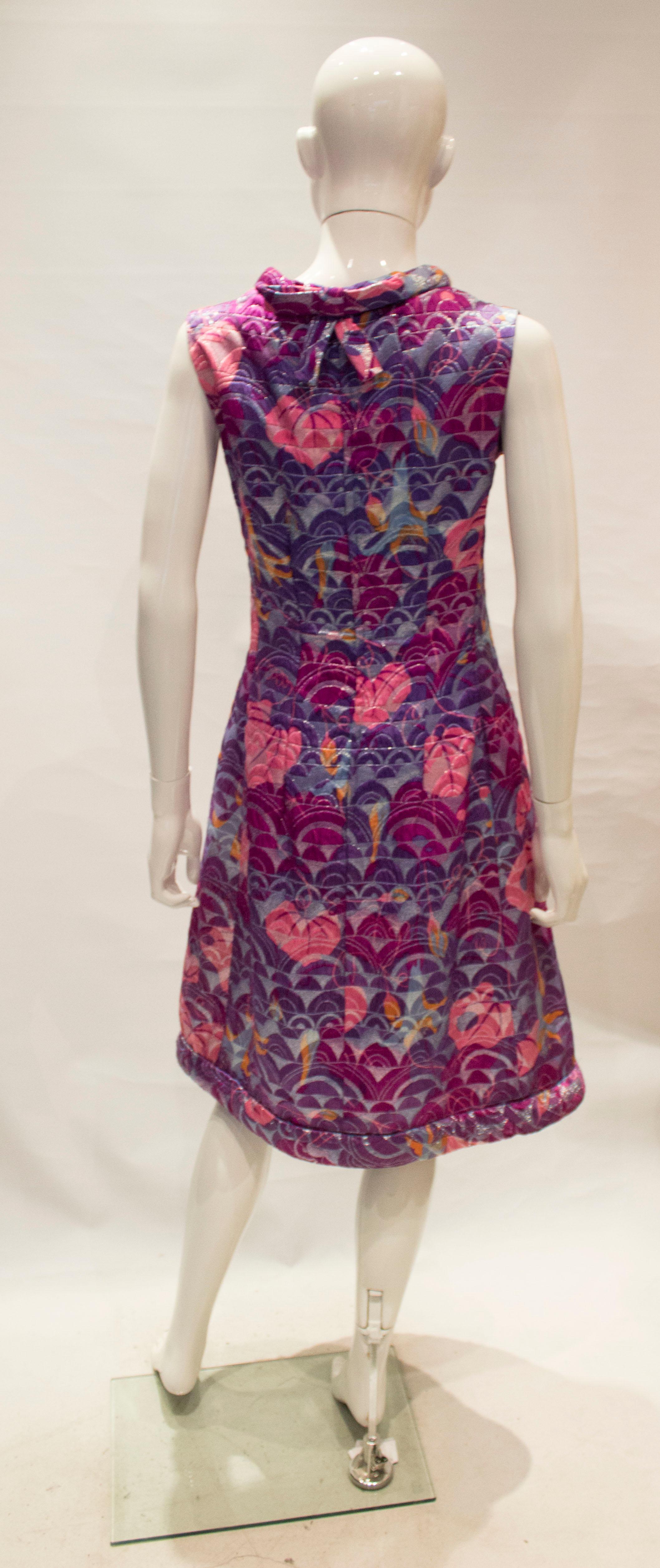 Vintage Multi Colour Cocktail Dress For Sale 2