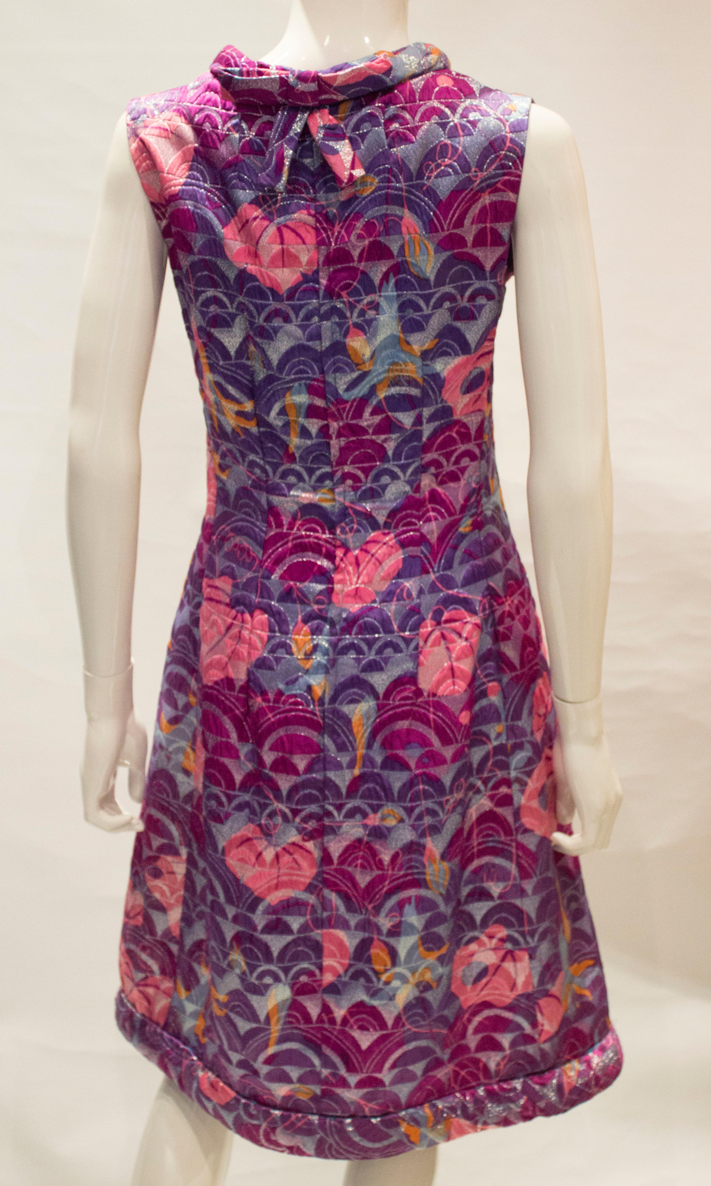 Vintage Multi Colour Cocktail Dress For Sale 3