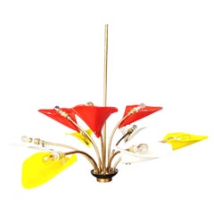 Vintage multi colour italian chandelier, 1960s