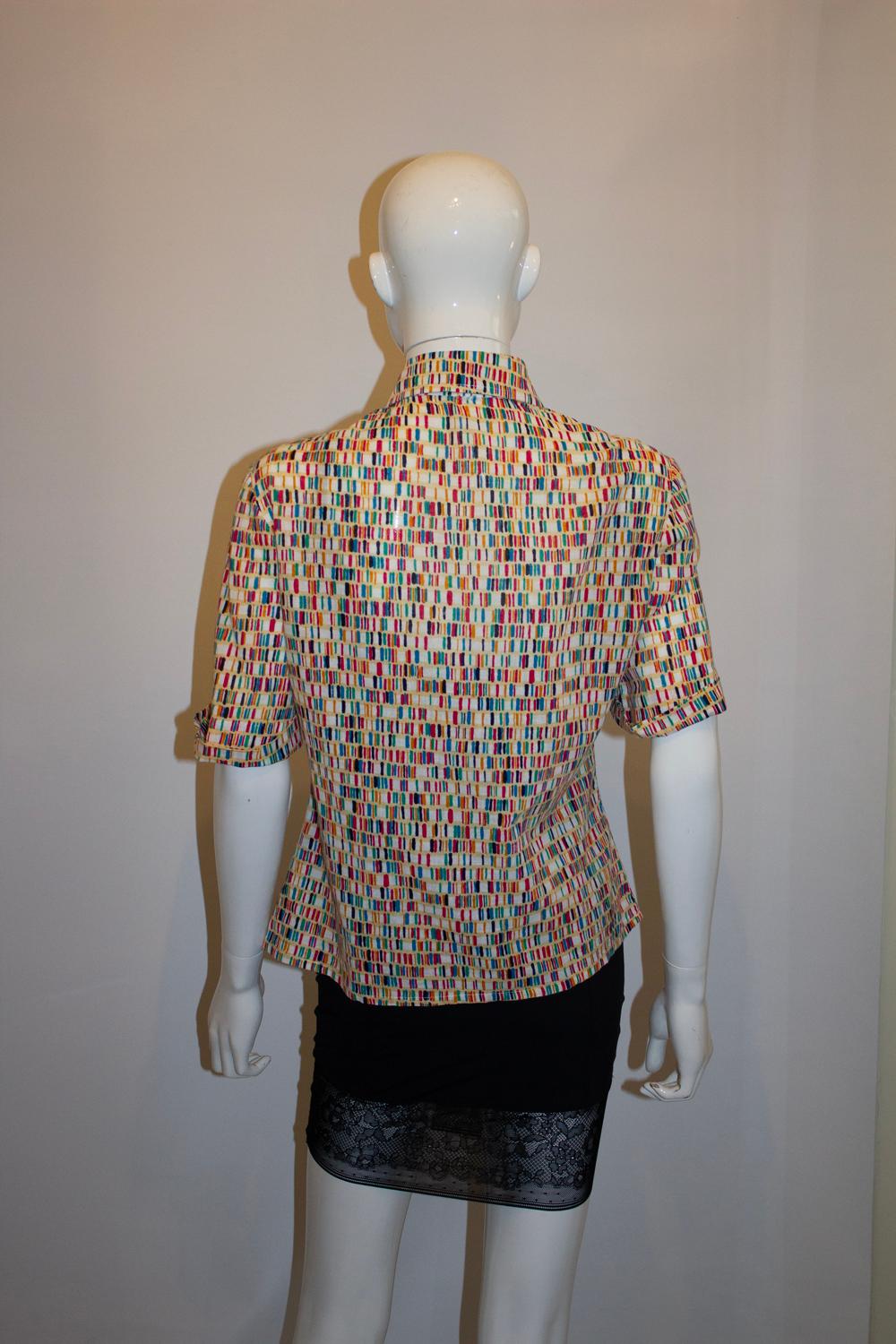 Women's Vintage Multi Colour Jeager Blouse For Sale