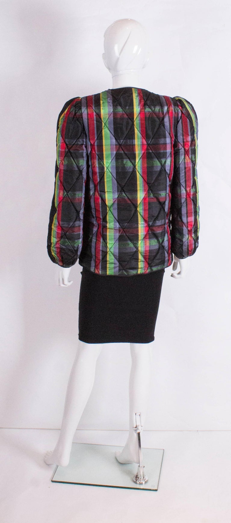 Vintage Multi Colour Silk Quilted Jacket For Sale at 1stDibs
