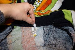 Vintage Multi Colour Towelling Robe