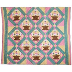 Vintage Multicolored Patchwork Quilt