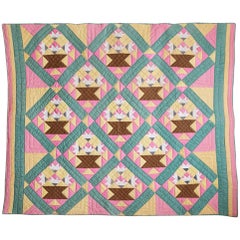 Vintage Multicolored Patchwork Quilt