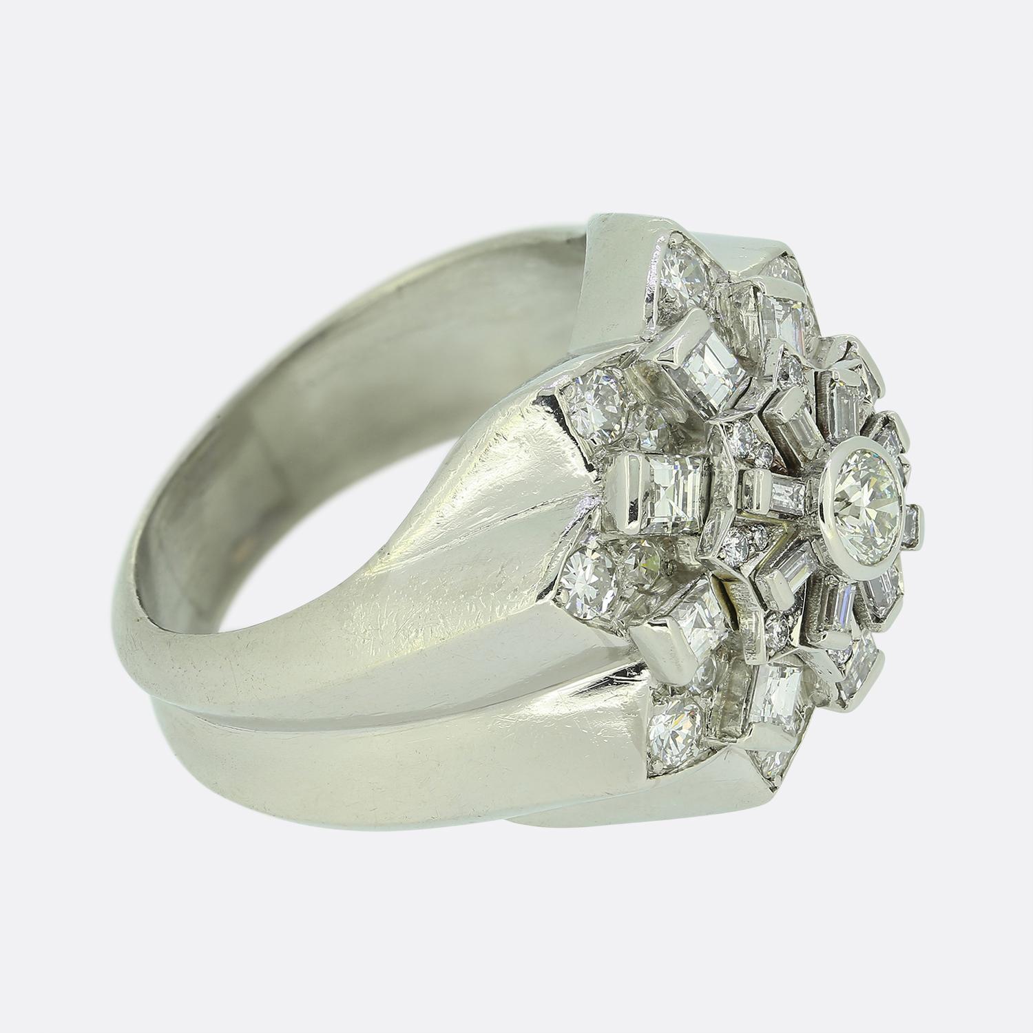 Brilliant Cut Vintage Multi Diamond Star Ring