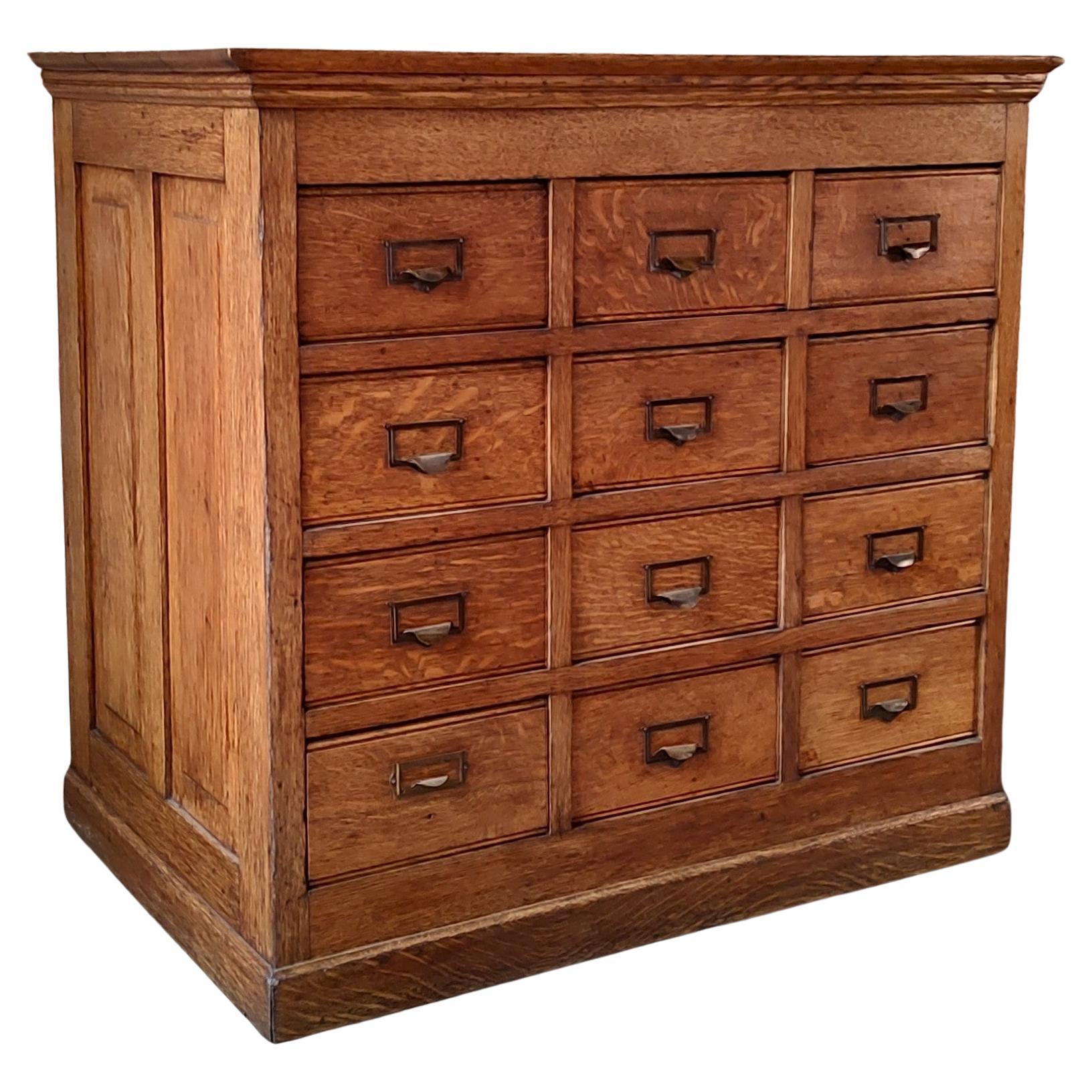 Vintage Multi-Schublade Eiche Apothekerschrank