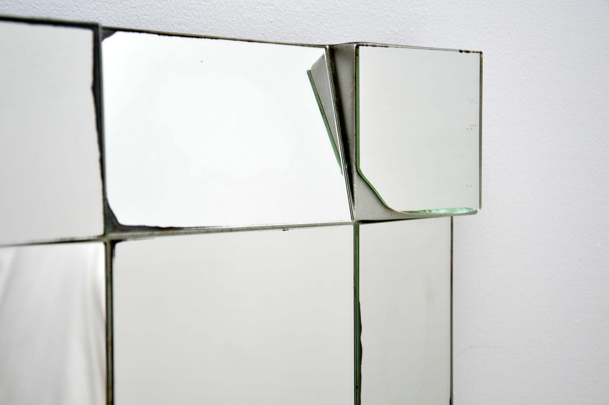 Vintage Multi Faceted Sloped Mirror in the Manner of Neal Small 3