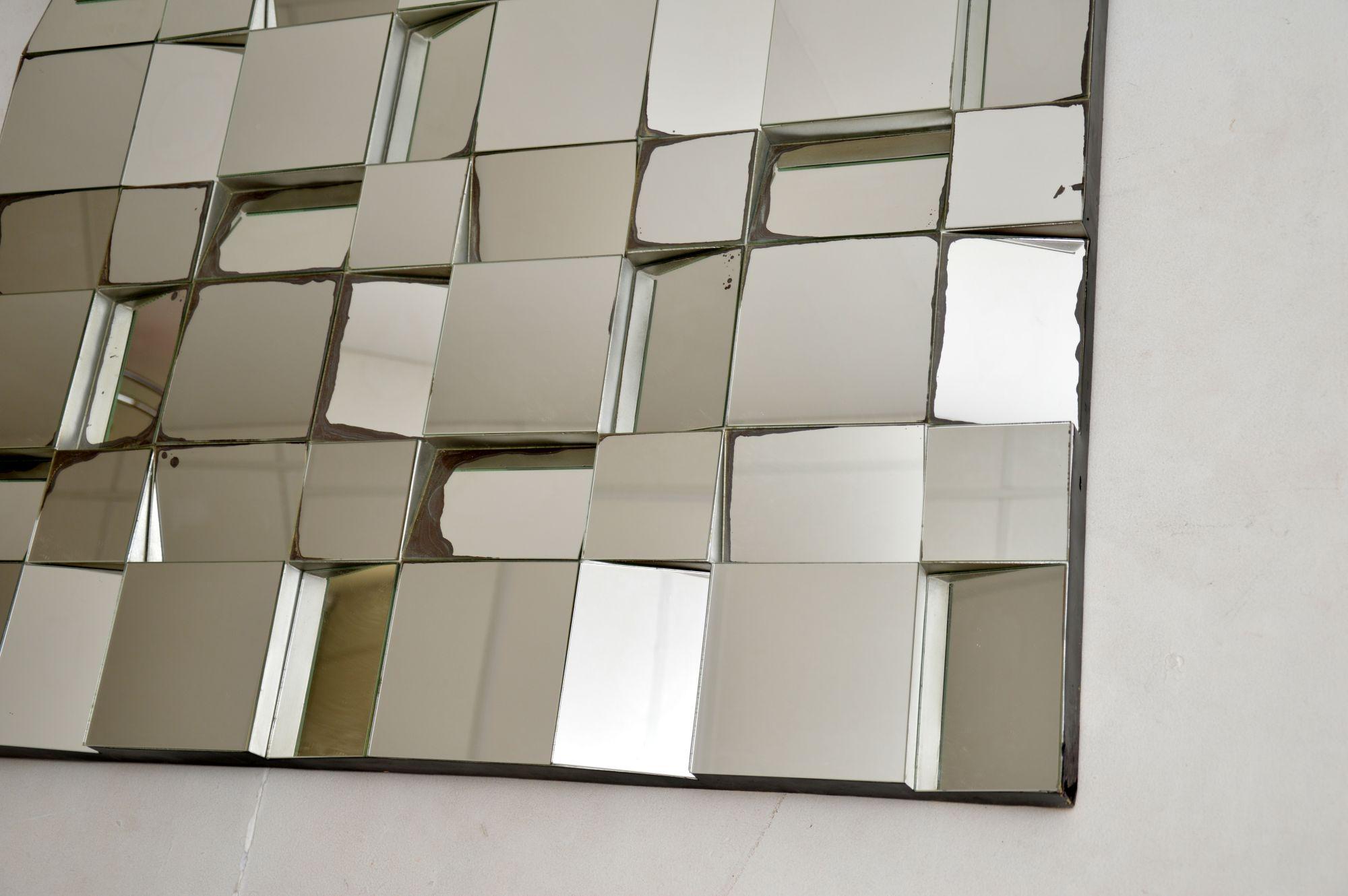 Vintage Multi Faceted Sloped Mirror in the Manner of Neal Small In Good Condition In London, GB