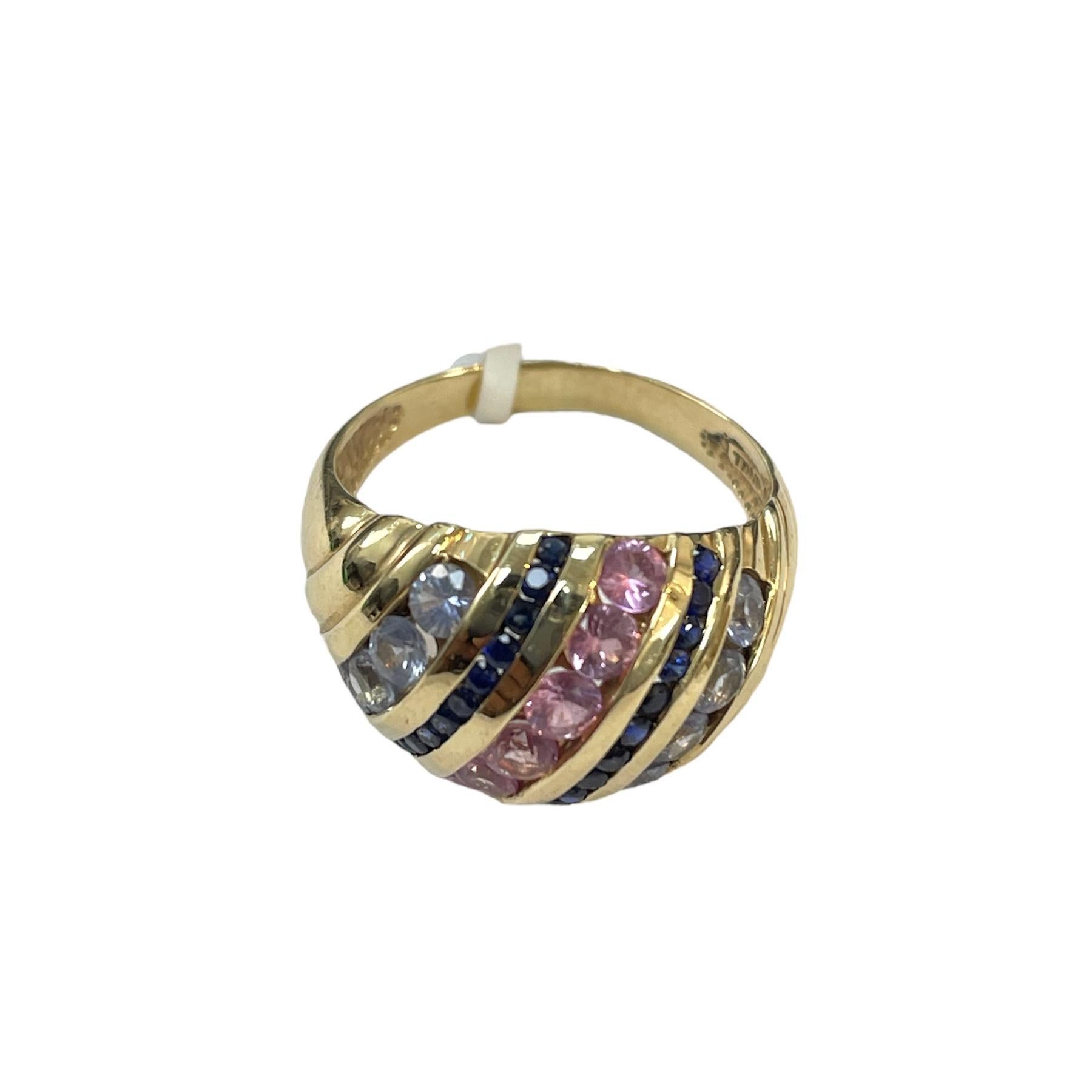 Discover timeless beauty with this exquisite Vintage Multi-Gemstone Ring, a true testament to craftsmanship and style.
Crafted in lustrous 14K yellow gold, this ring showcases an array of colorful gemstones, all carefully selected and set to create