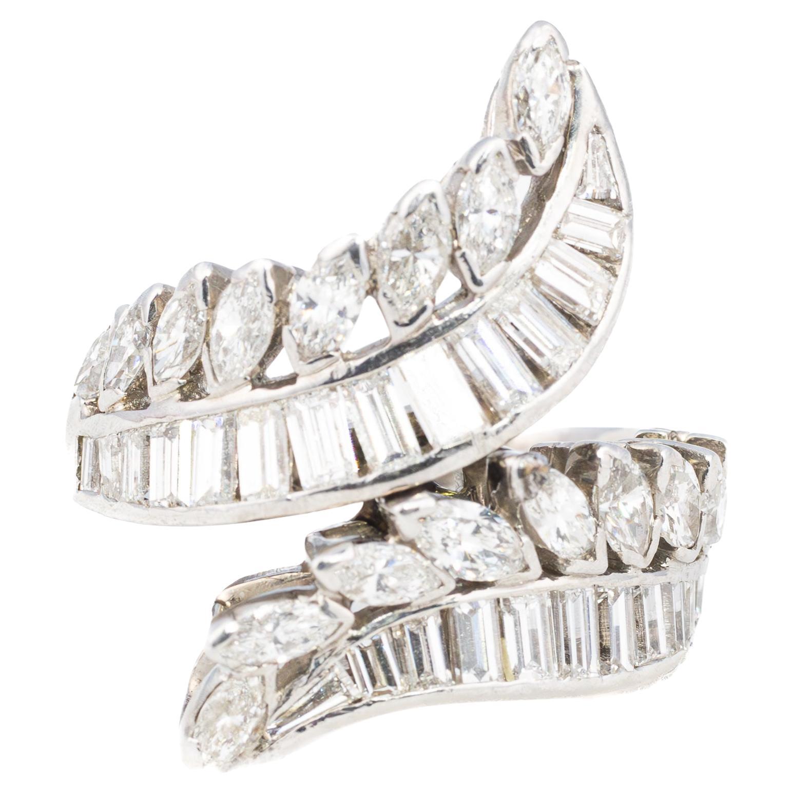 Vintage Multi Shape Diamond Bypass Platinum
