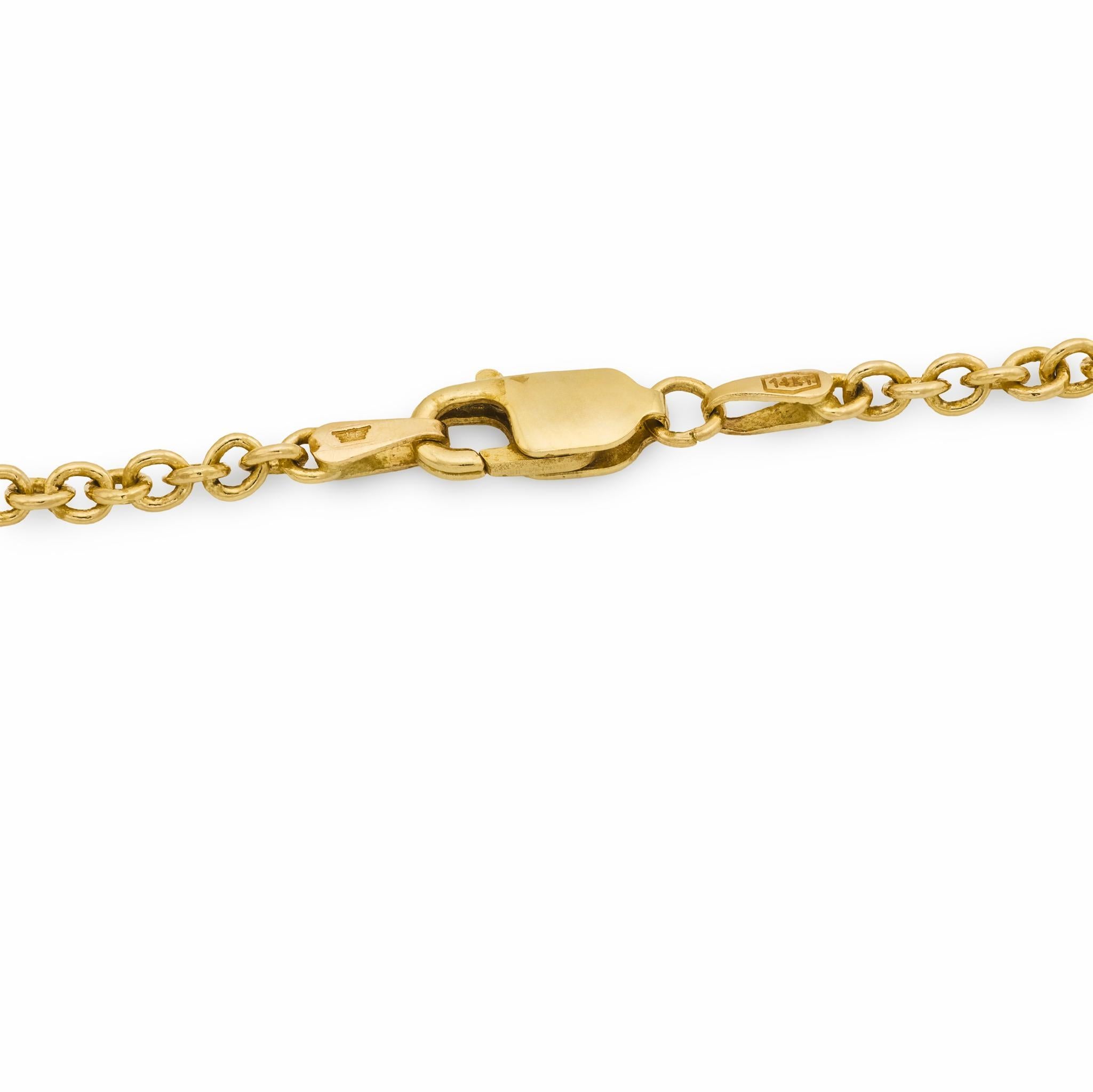Collier vintage demi Sputnik en or jaune 14k et pierres multiples Bon état - En vente à Beverly Hills, CA