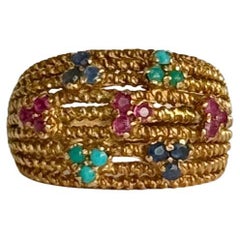 Vintage Multi Stone 9 Carat Gold Ring
