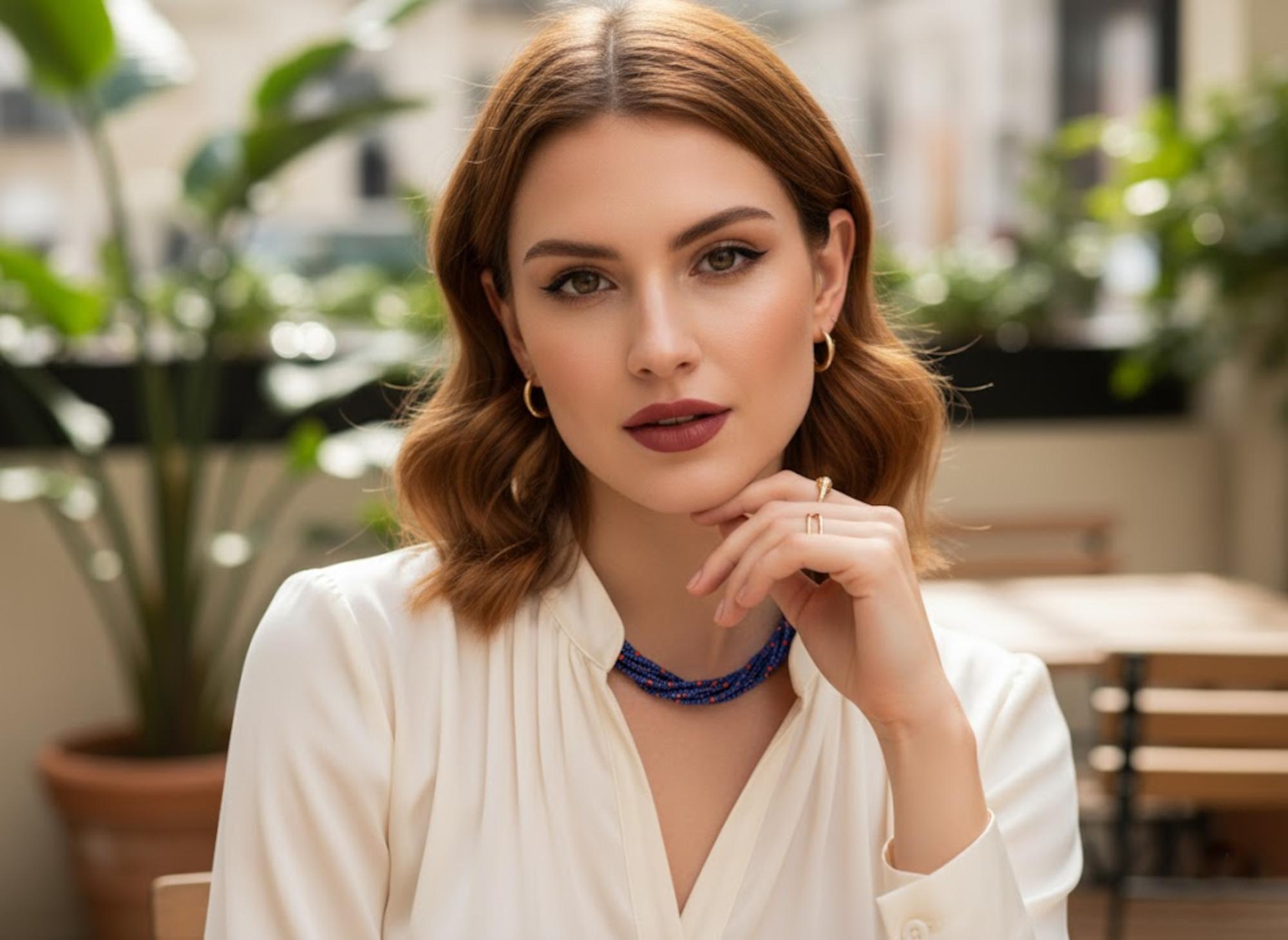 Collana a più fili di corallo e lapislazzuli d'epoca in vendita 6