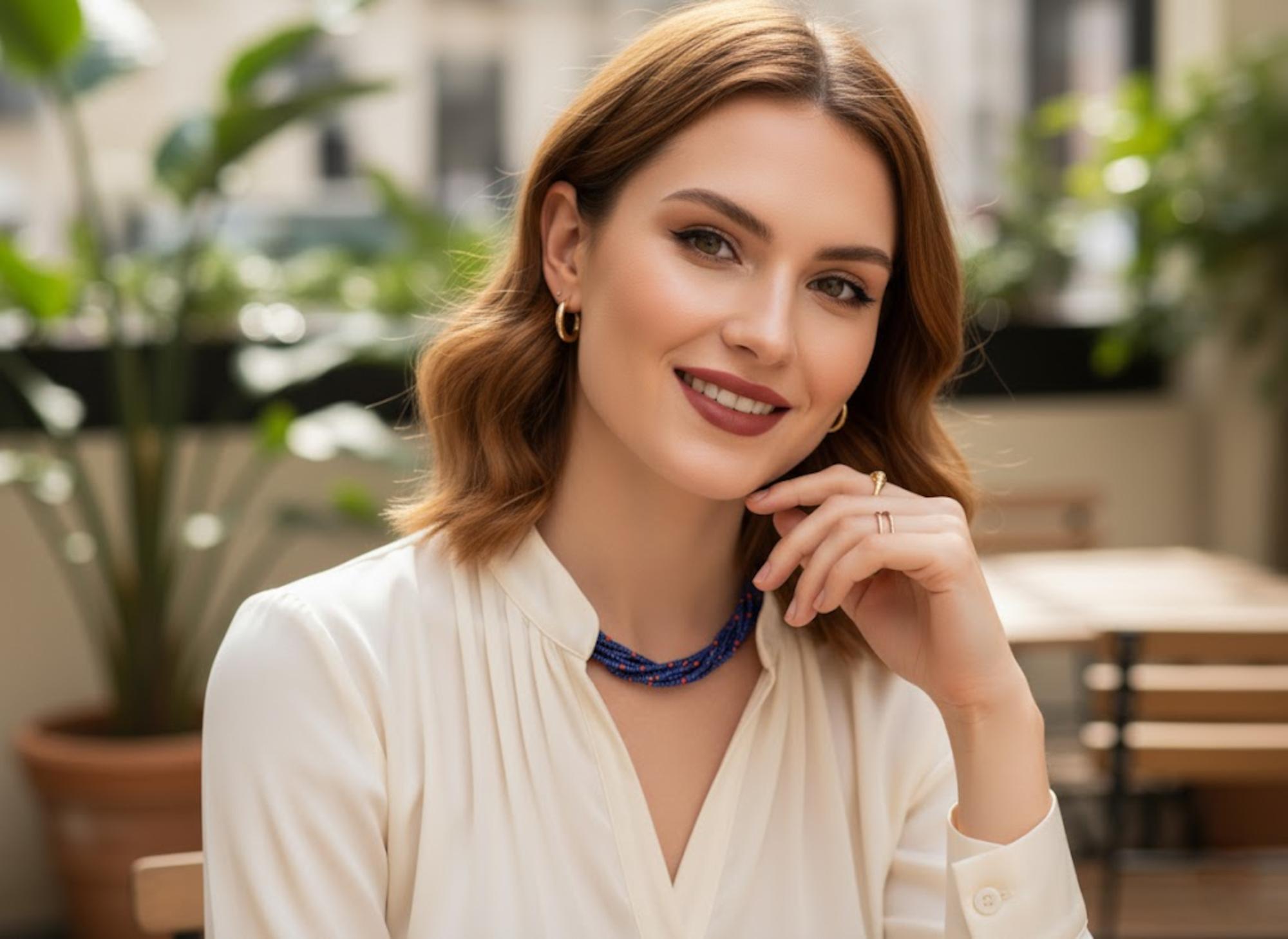 Collana a più fili di corallo e lapislazzuli d'epoca in vendita 7