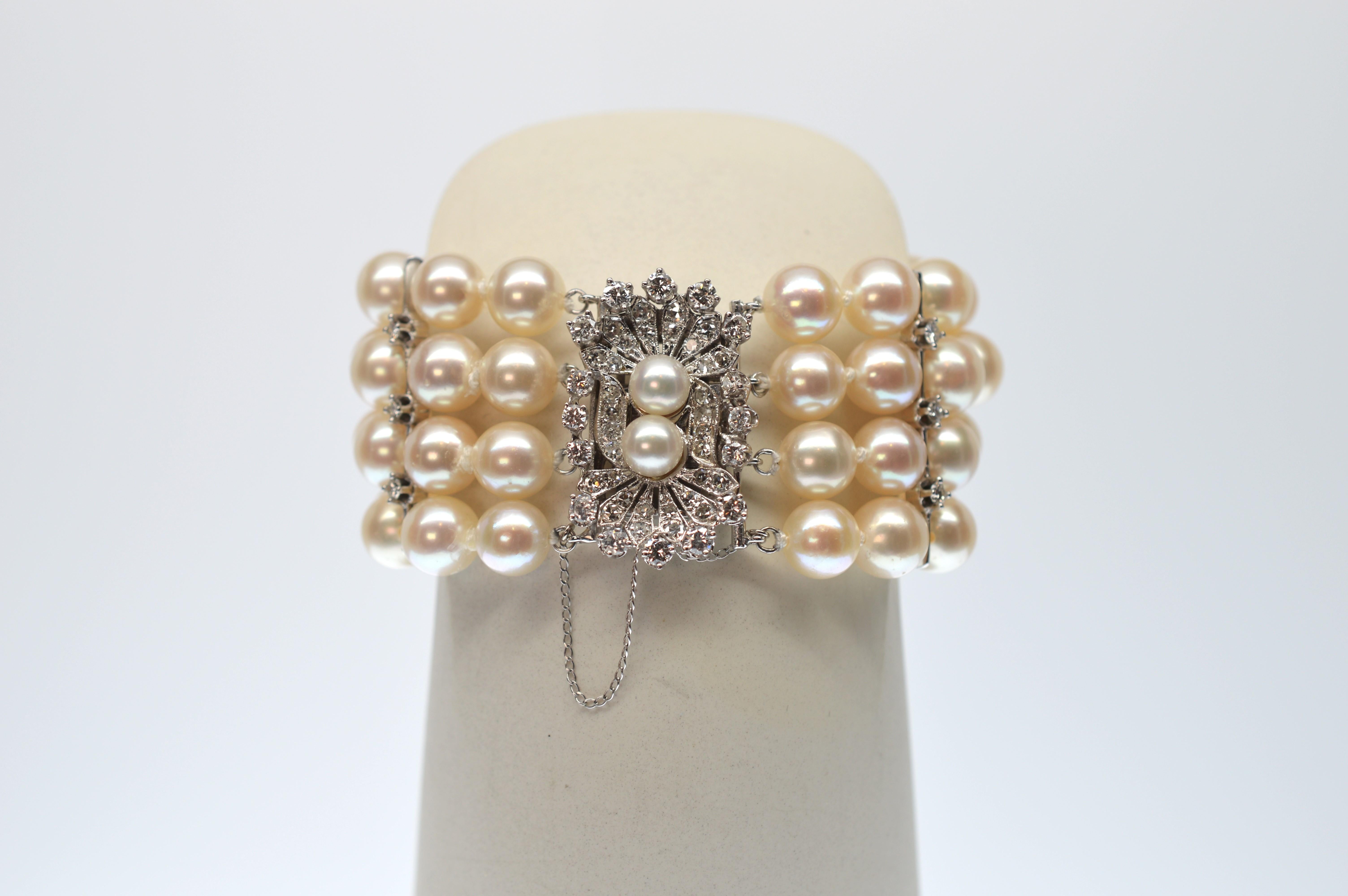 multi strand pearl bracelet