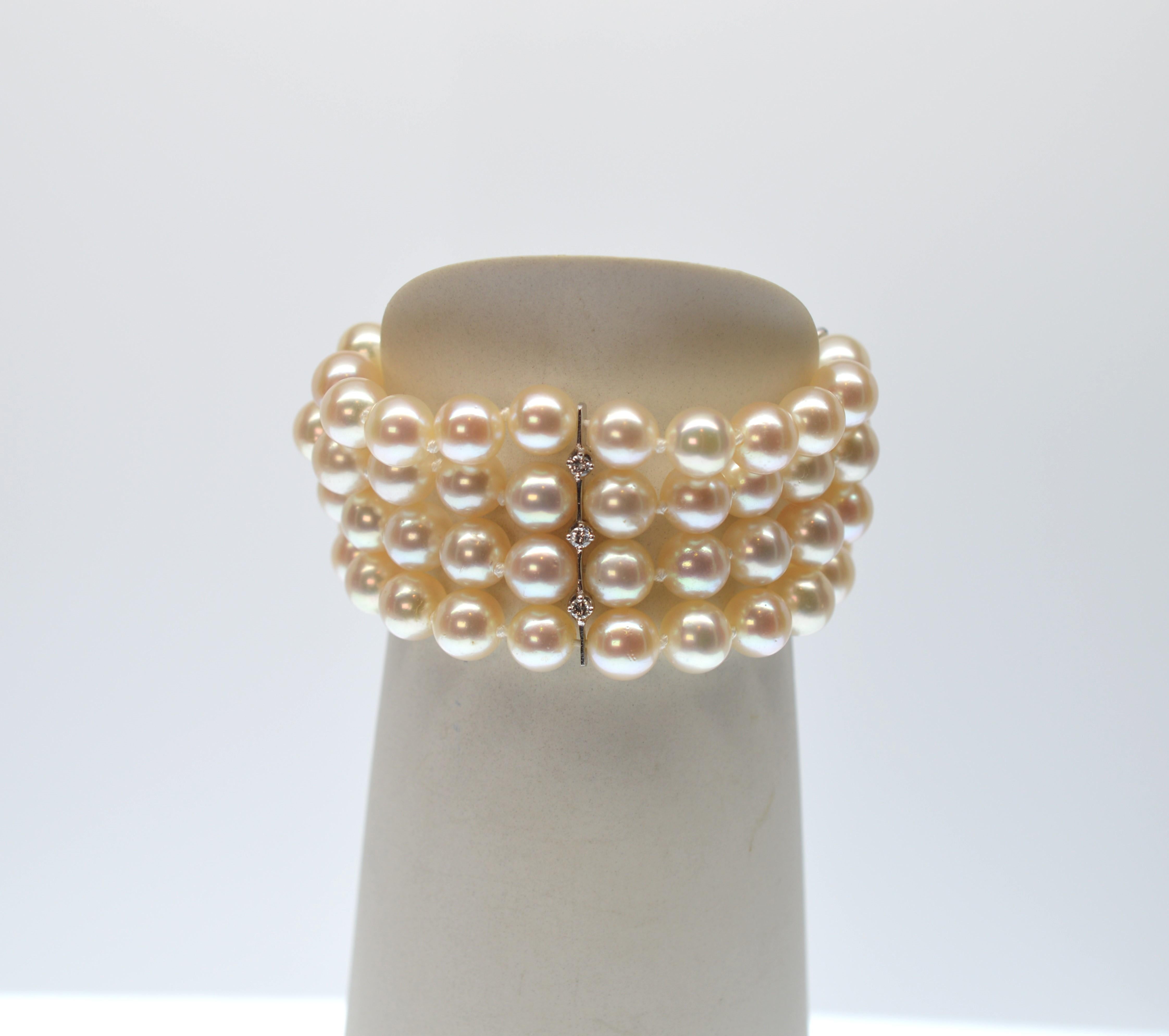 pearl multi strand bracelet