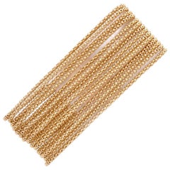 Vintage Multi-Strand Wide 18 Karat Gold Bracelet