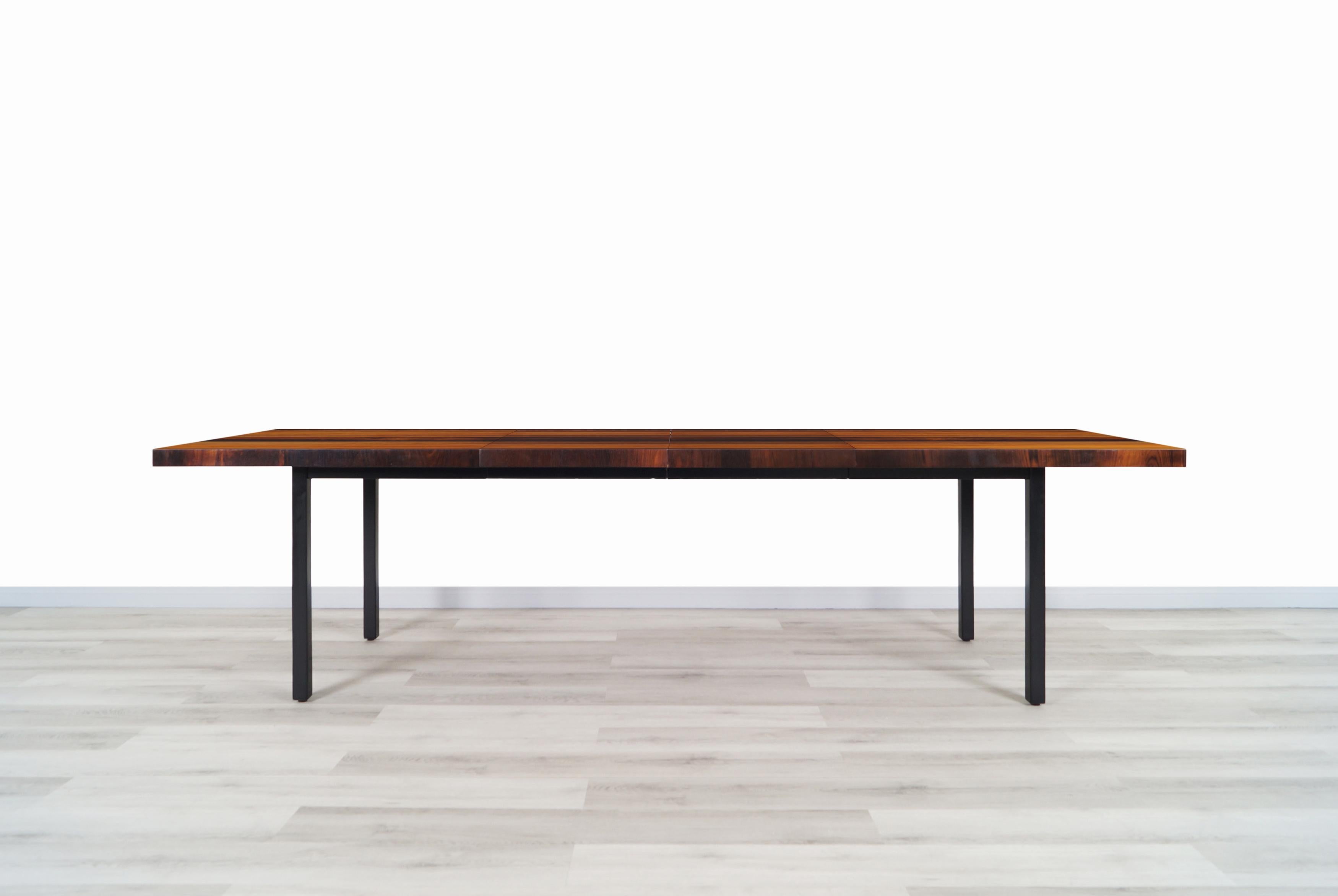 Vintage Multi-Wood Expanding Dining Table by Milo Baughman for Directional 3