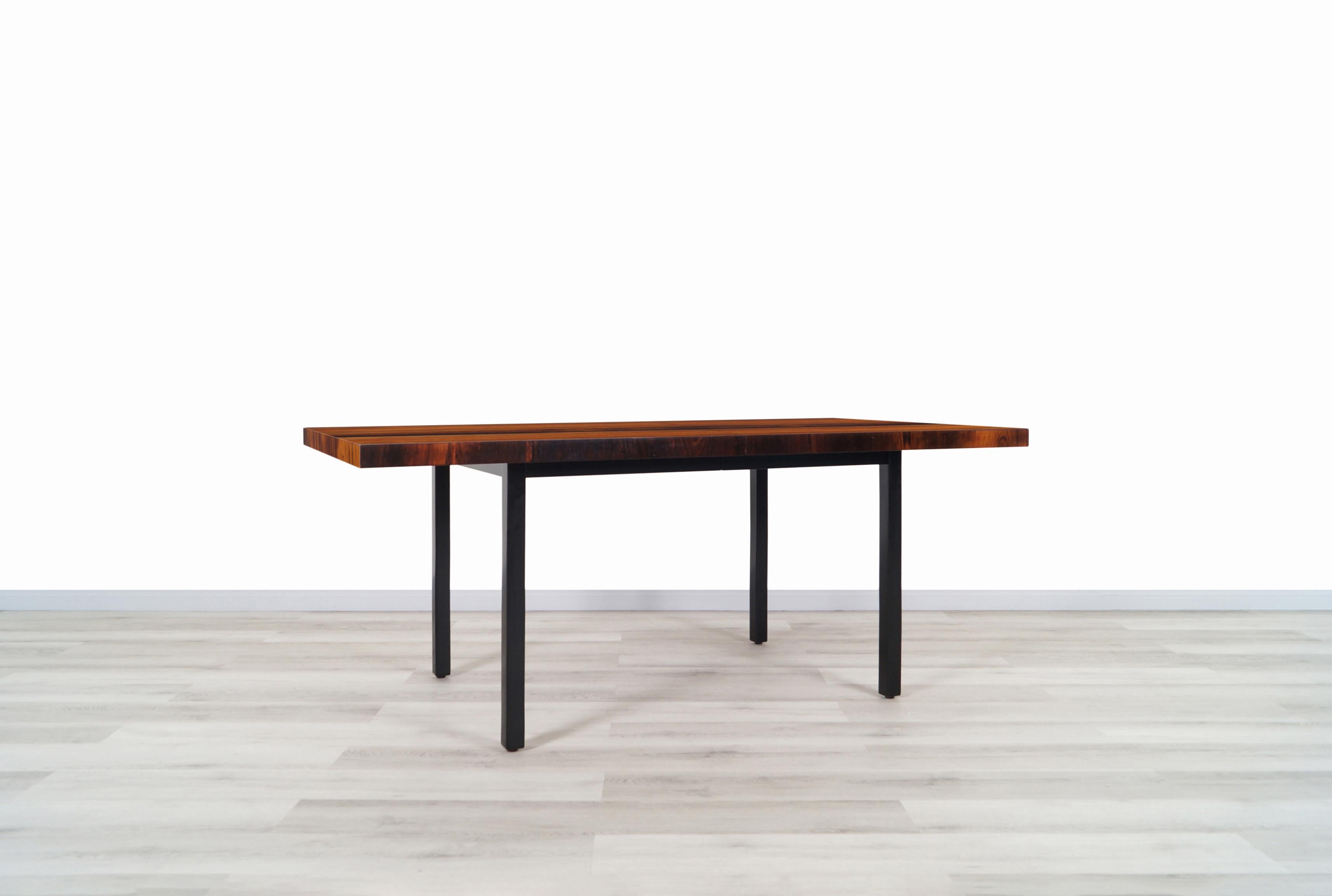 American Vintage Multi-Wood Expanding Dining Table by Milo Baughman for Directional