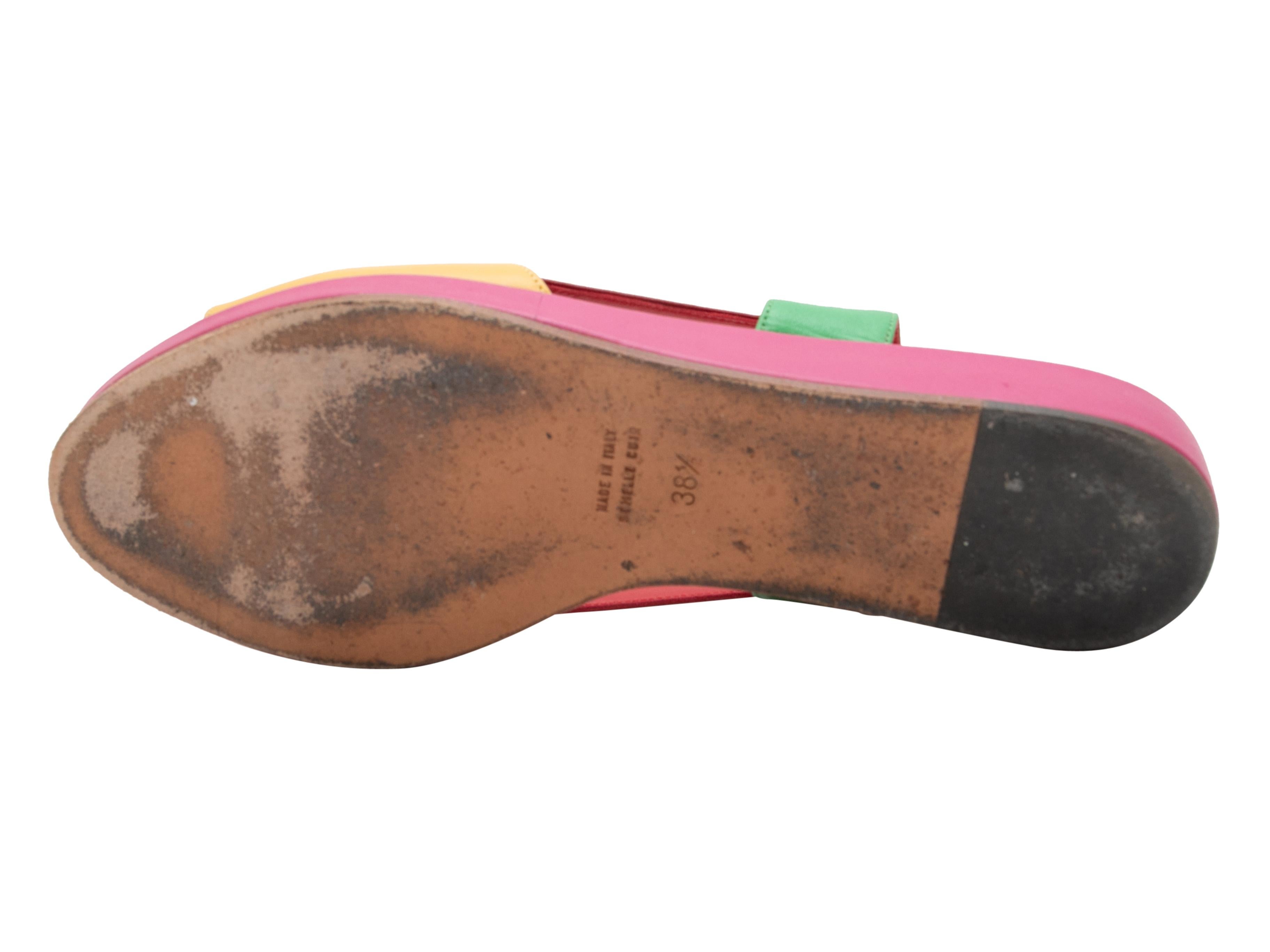Vintage Multicolor Celine Leather Slingback Sandals Size 38.5 1