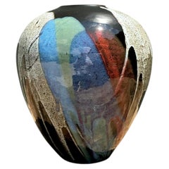 Vintage Multicolor Drip Glaze Ceramic Vase