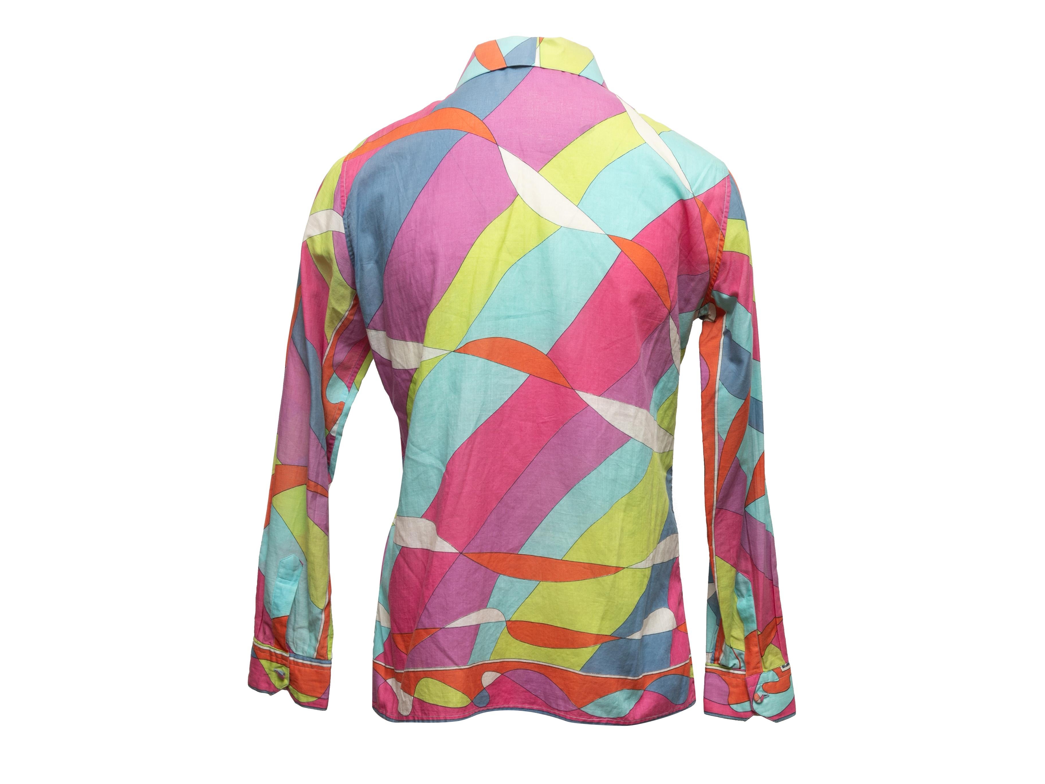Vintage Multicolor Emilio Pucci Printed Top Size US S In Fair Condition In New York, NY