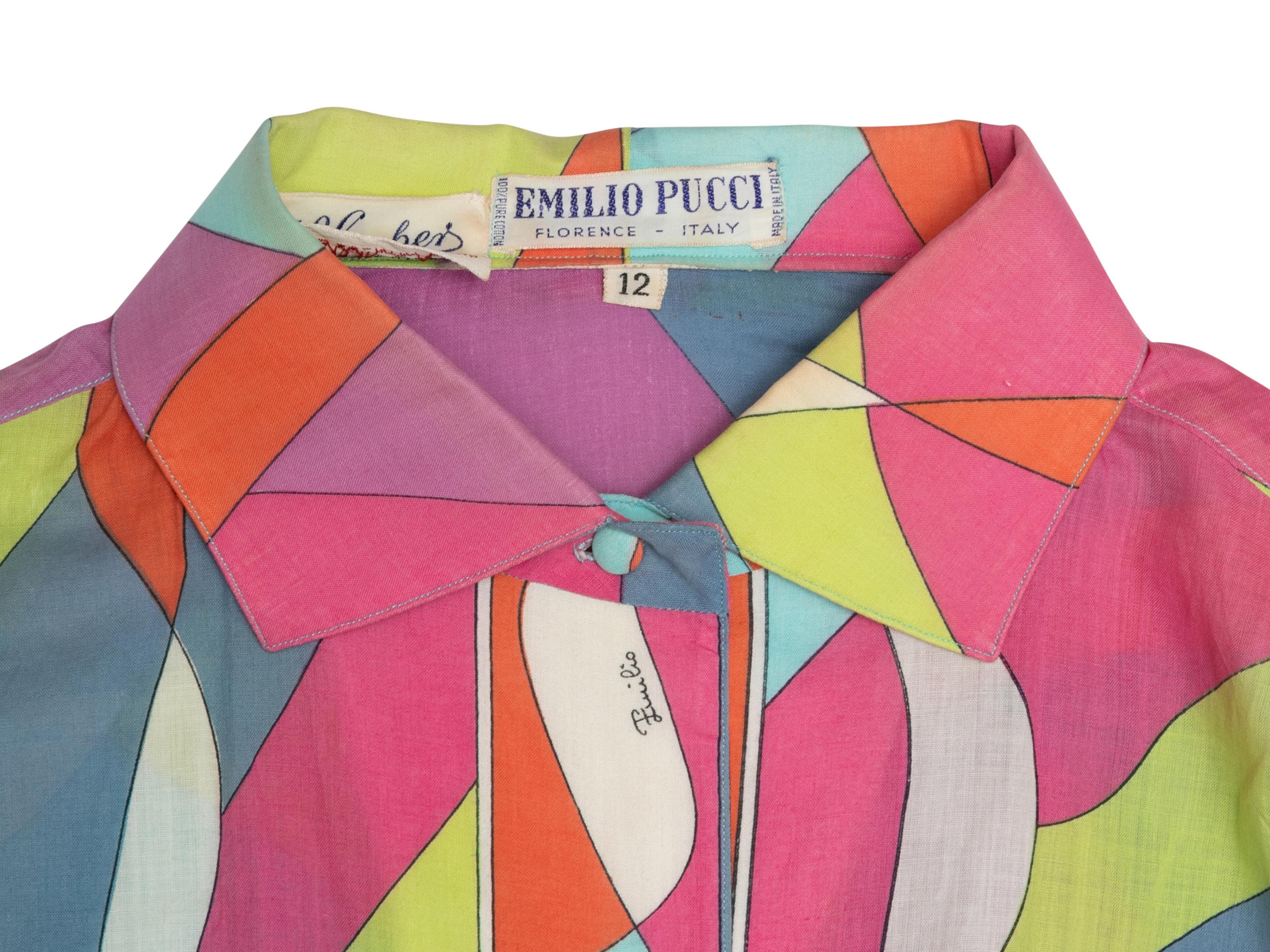 Women's Vintage Multicolor Emilio Pucci Printed Top Size US S