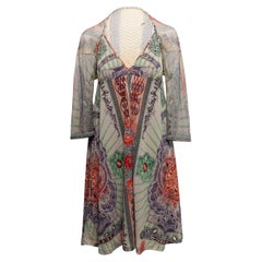 Vintage Multicolor Jean Paul Gaultier Soleil Money Print Mesh Dress Size US S