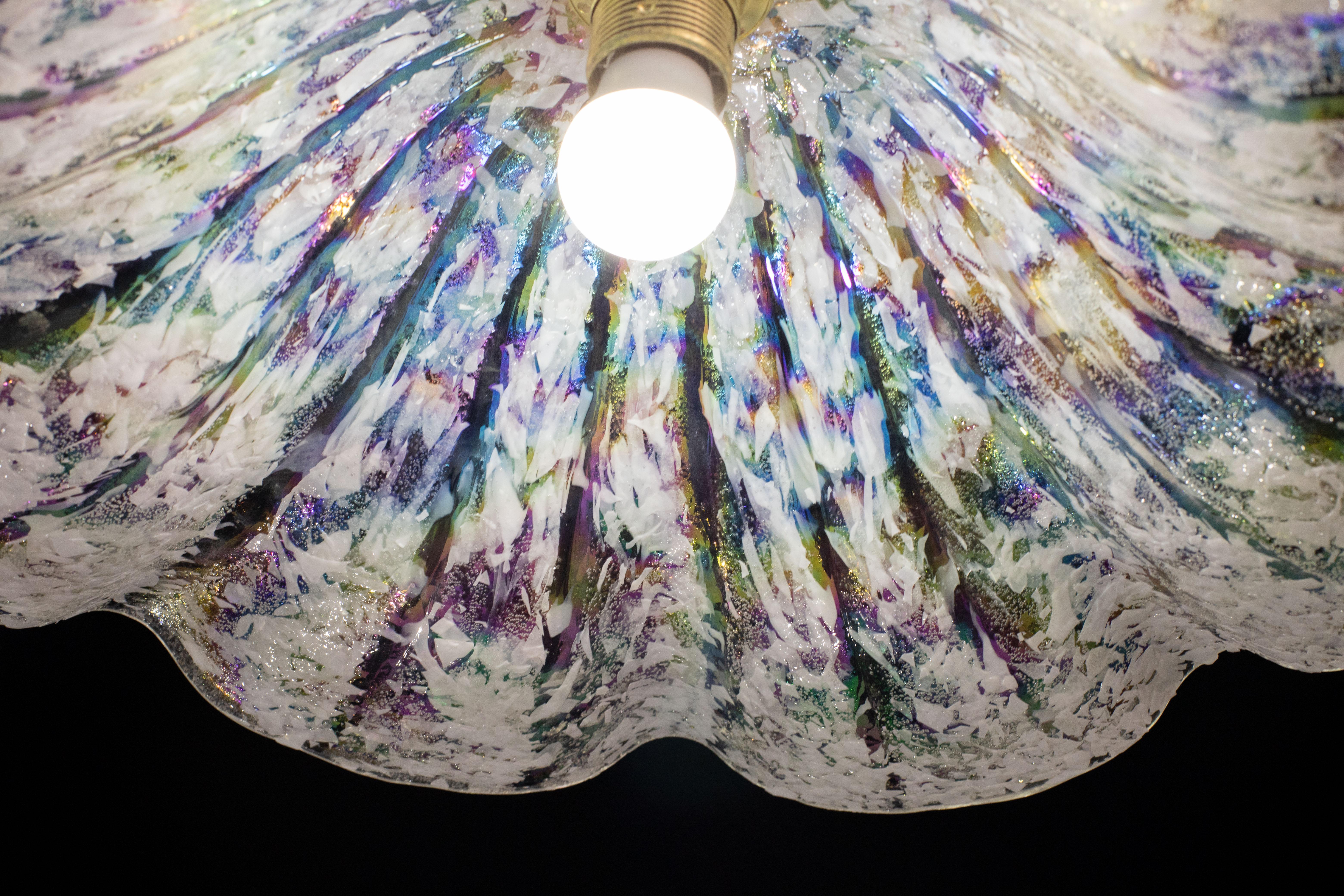 Late 20th Century Vintage Chandelier Multicolor Rainbow Murano For Sale