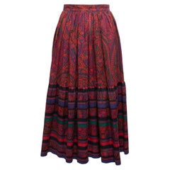 Vintage Multicolor Saint Laurent 1976 Russian Collection Maxi Skirt Size FR 34