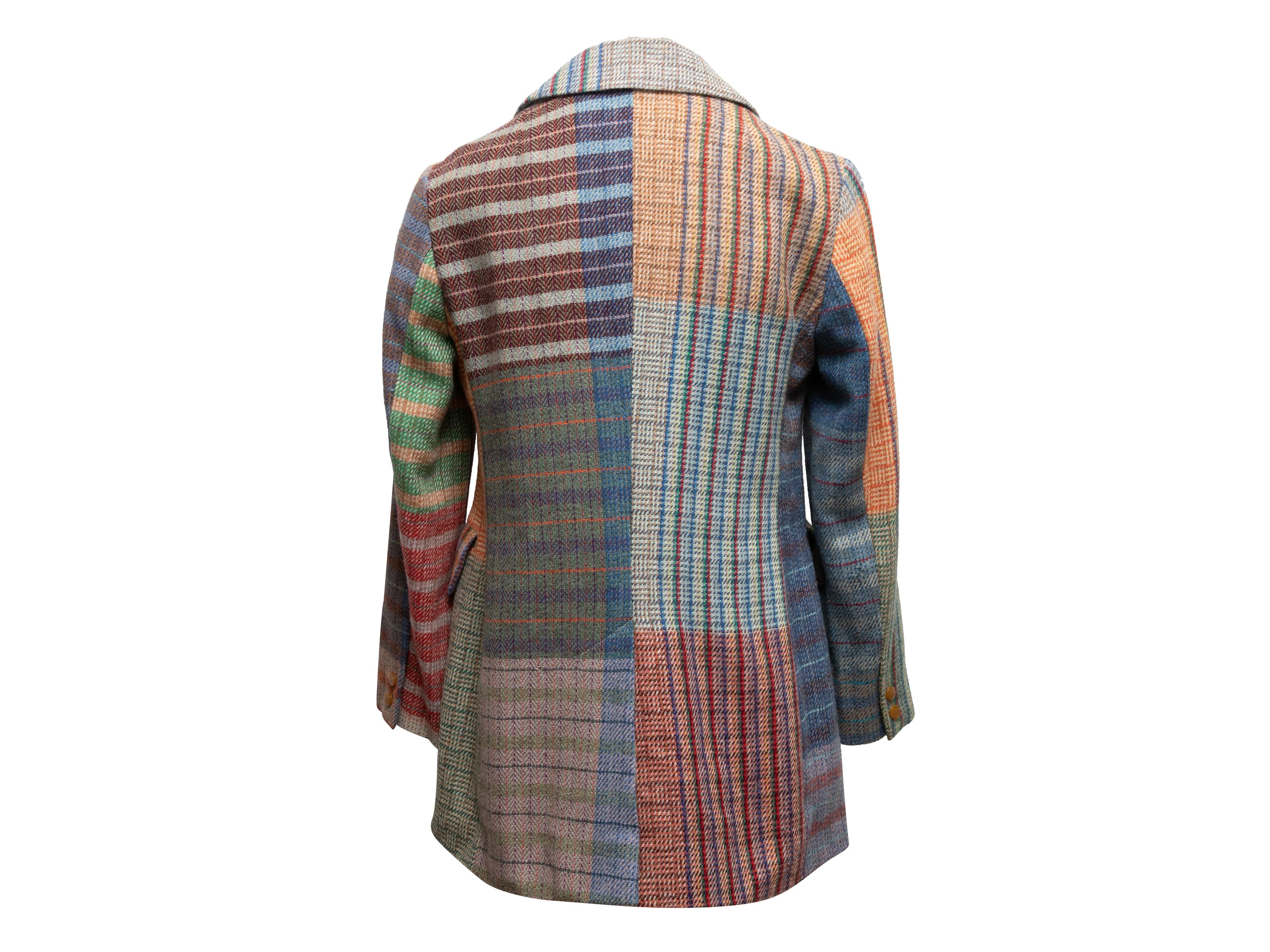 Vintage Multicolor Vivienne Westwood Fall/Winter 1994 Plaid Blazer Size US 12 In Excellent Condition For Sale In New York, NY