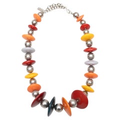 Mehrfarbige Yves Saint Laurent Vintage Perlenkette mit Perlenhalskette