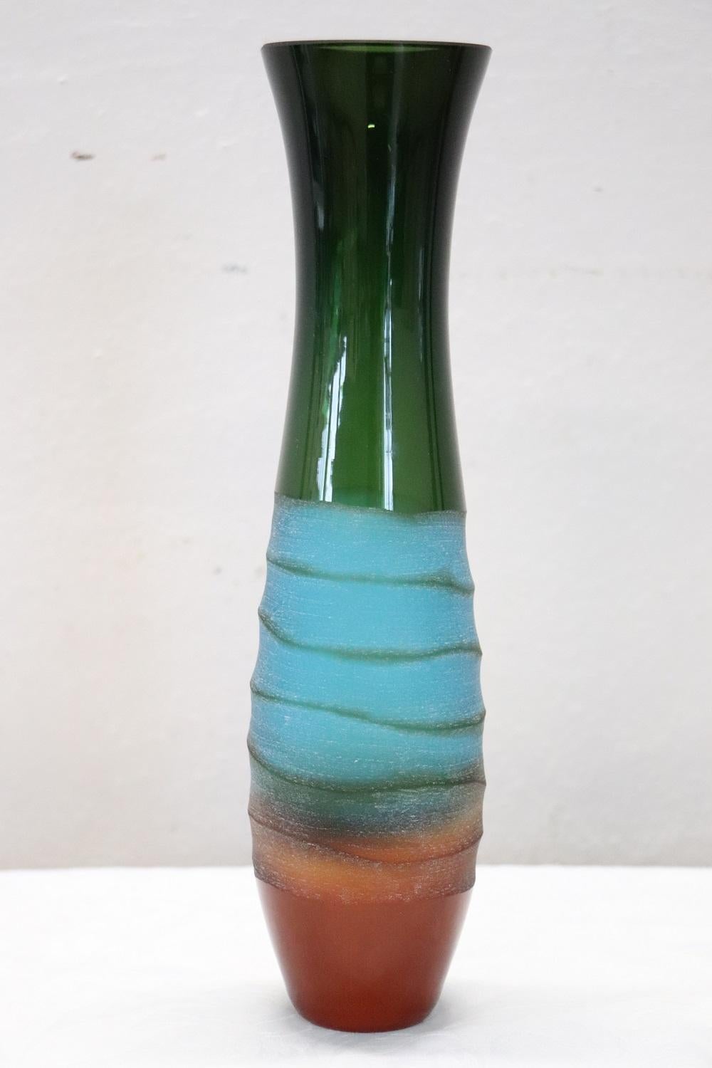 Mehrfarbige Vintage-Kunstglasvase aus Kunstglas von Villeroy & Boch, 1990er Jahre (Italienisch) im Angebot