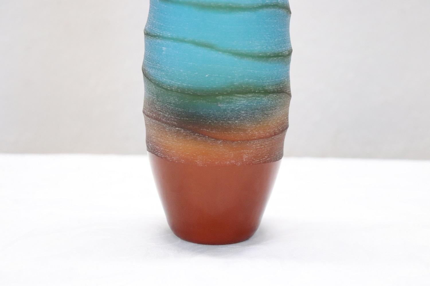 Mehrfarbige Vintage-Kunstglasvase aus Kunstglas von Villeroy & Boch, 1990er Jahre im Zustand „Hervorragend“ im Angebot in Casale Monferrato, IT