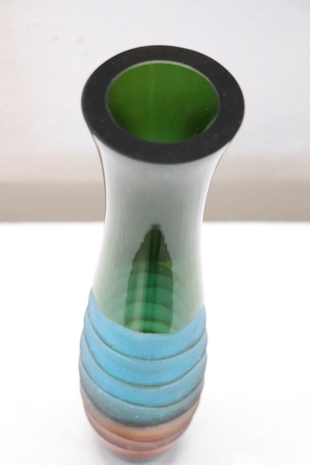Italian Vintage Multicolored Art Glass Vase by Villeroy & Boch, 1990s For Sale
