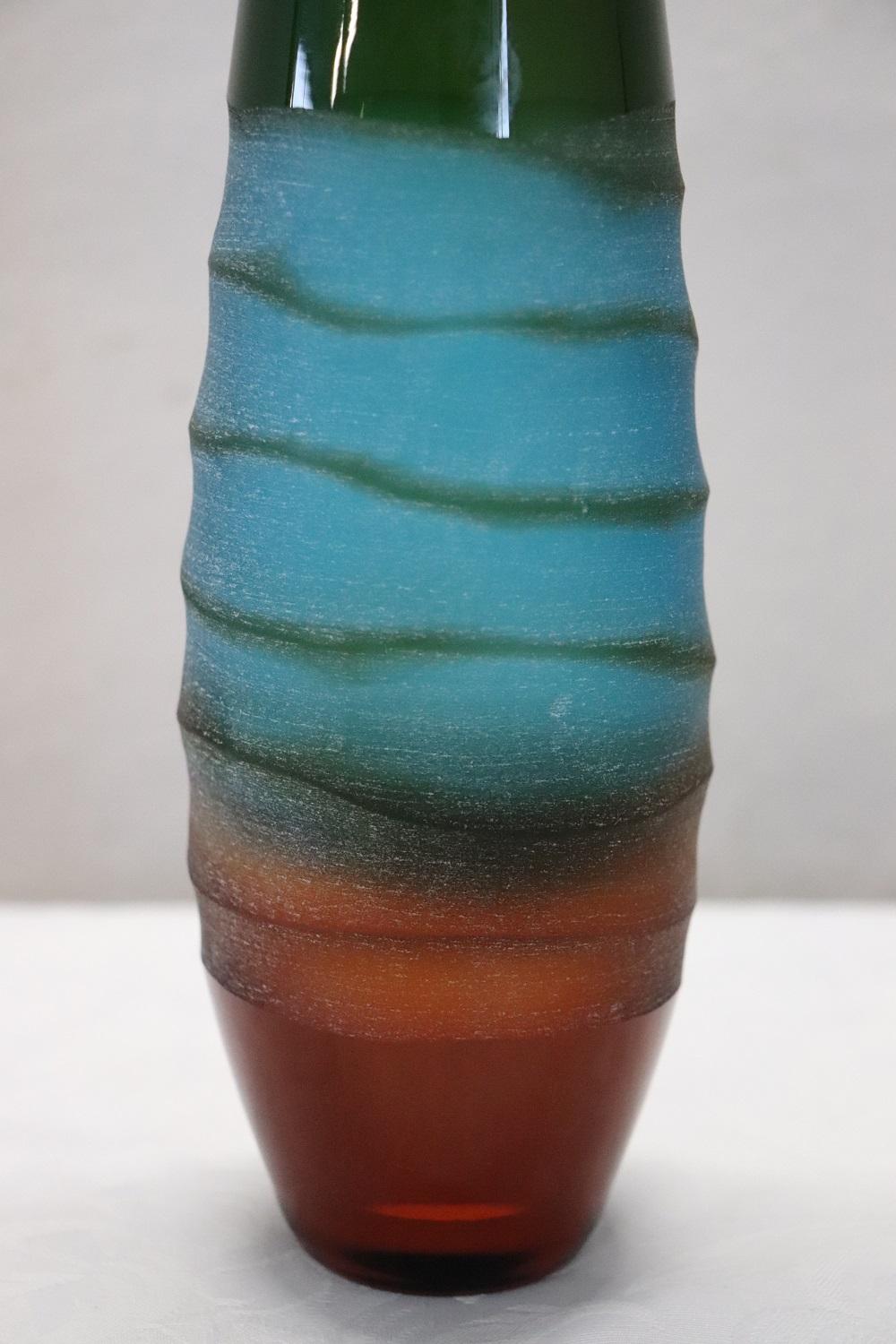Vintage Multicolored Art Glass Vase by Villeroy & Boch, 1990s In Excellent Condition For Sale In Casale Monferrato, IT