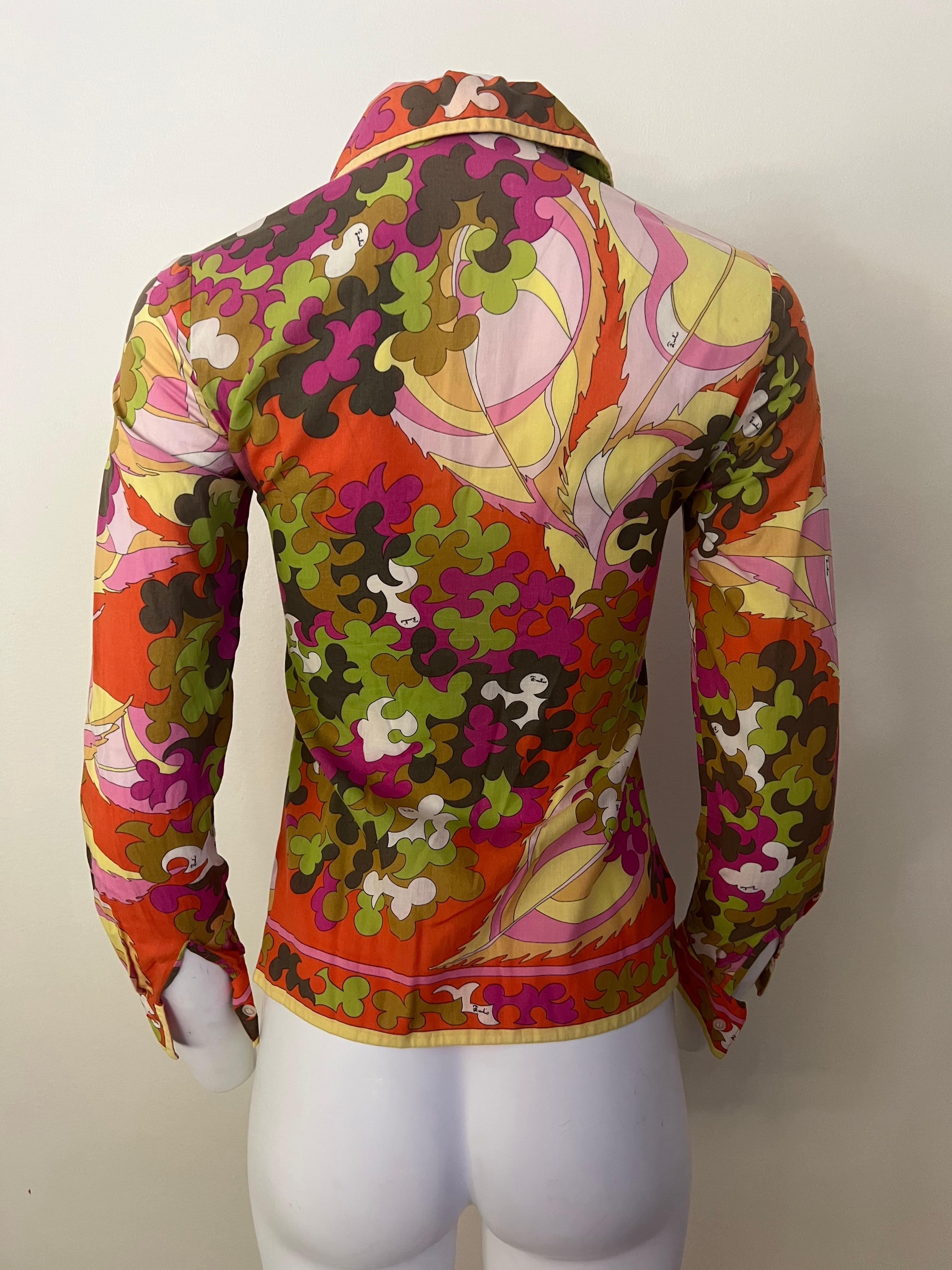 Vintage Multicolored Blouse Top In Excellent Condition For Sale In Beverly Hills, CA