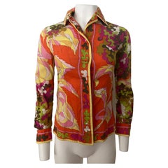 Vintage Multicolored Blouse Top