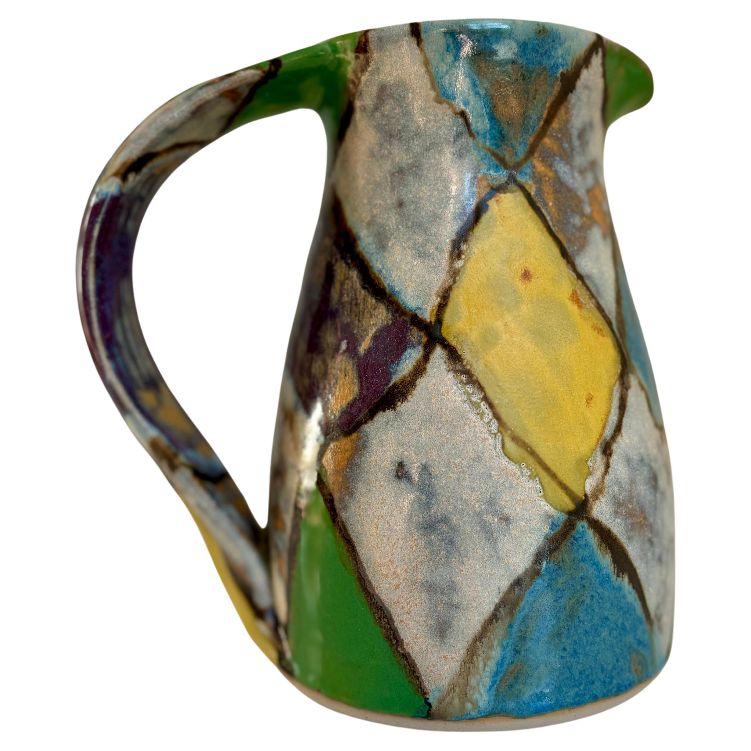 Vase pichet décoratif Circa Vintage multicolore, circa 1970