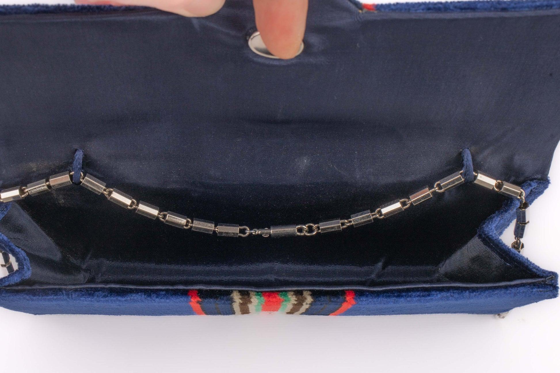 Vintage Multicolored Clutch Bag For Sale 7