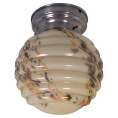Lampe affleurante en verre multicolore du milieu du siècle, de style vintage