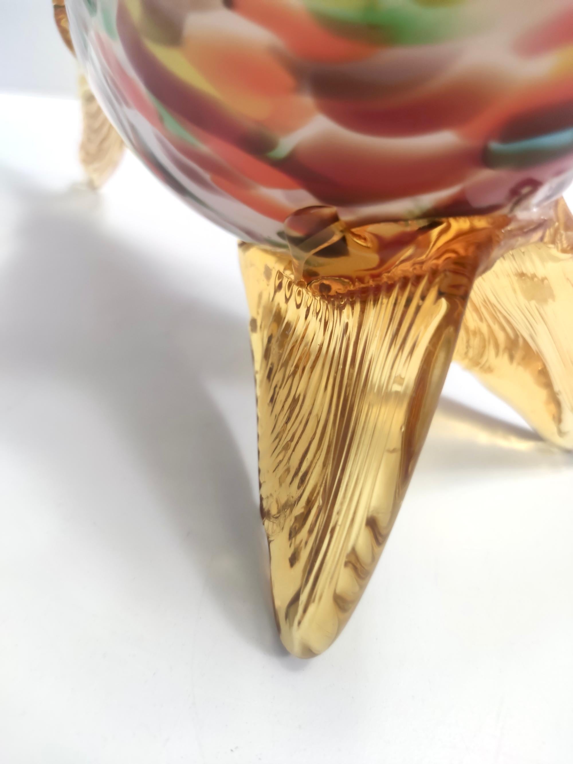 Vintage Multicolored Murano Glass Fish Decorative Figurine by Fratelli Toso For Sale 5