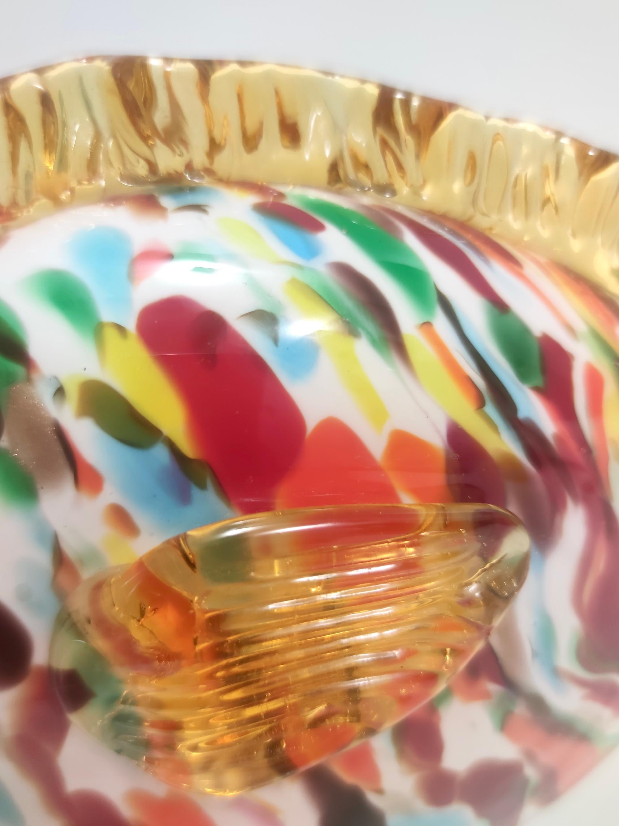Verre de Murano Figurine décorative de poisson en verre de Murano multicolore vintage par Fratelli Toso en vente
