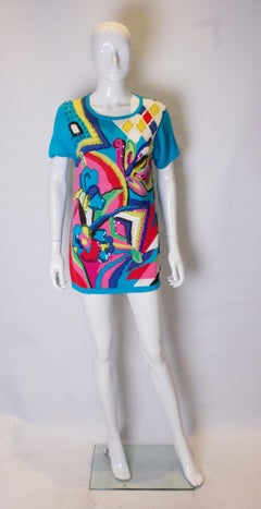 Diane Fres - Combinaison ou mini-robe vintage en coton multicolore