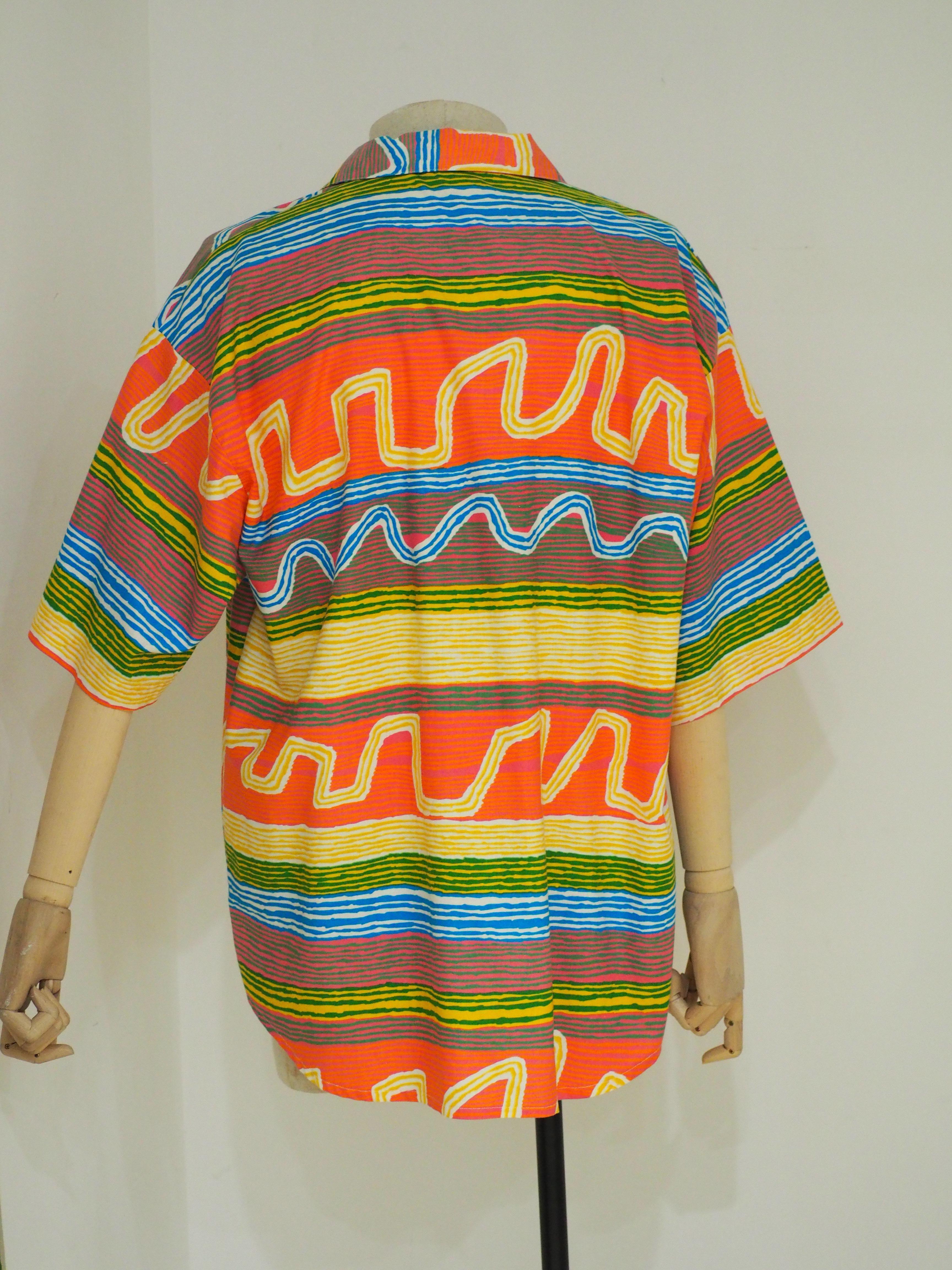 Vintage multicoloured cotton shirt In Excellent Condition In Capri, IT