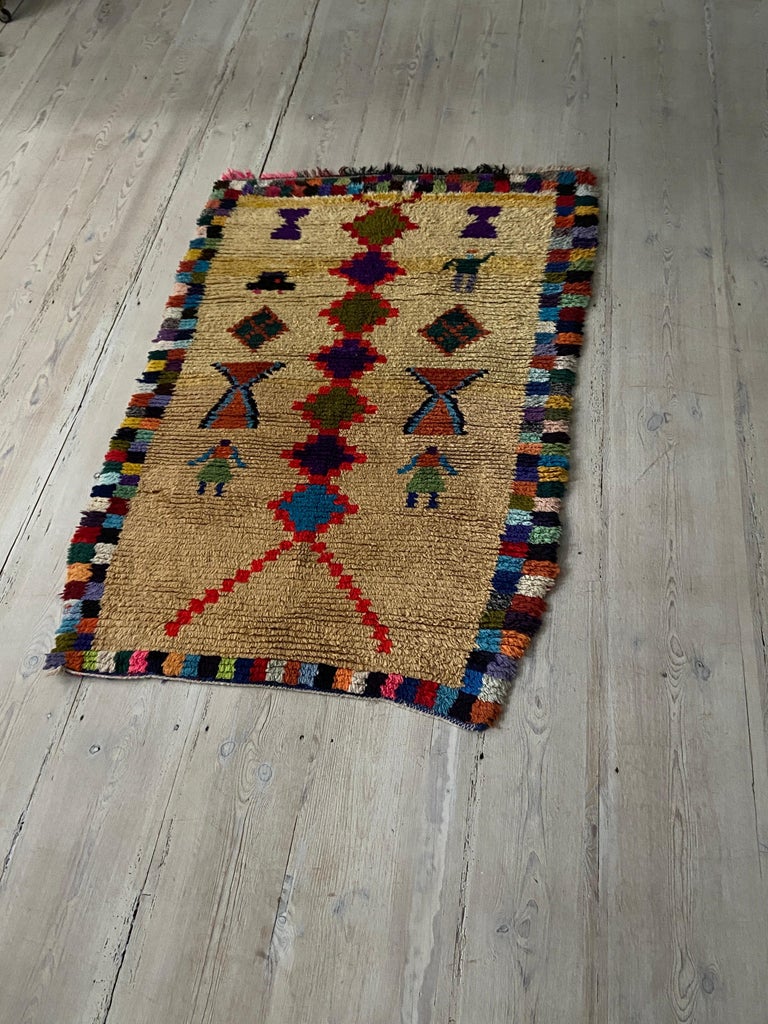 Vintage Multicoloured Middle Atlas Rug with Playful Details, Morocco ...